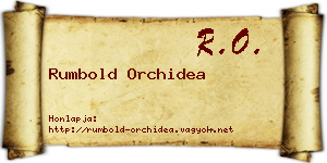 Rumbold Orchidea névjegykártya